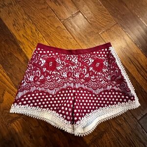 Alexis Burgundy Lace Women's Shorts